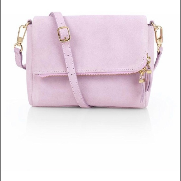 Talbots Handbags - Talbots Mini Foldover Suede Crossbody Bag in Lilac